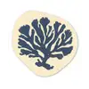 Blauw koraal - Vertakkingen - Beige Wandcirkel Organisch Forex 3mm klein -3d