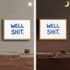 Blauw - Quote - Wit Light Box met batterij (Wandlamp) middel -sfeer3