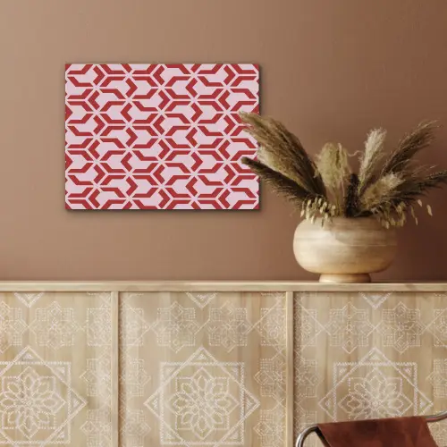Roze - Rood - Geometrisch - Patroon PET vilt klein 837 -sfeer4
