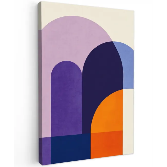 Vormen - Abstract - Grafisch - Oranje Tuinposter op houten frame 2 cm dik klein -3d