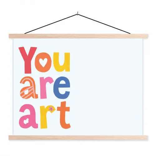 You are art - Kleurrijk - Grafisch textielposter latten blank klein -3d