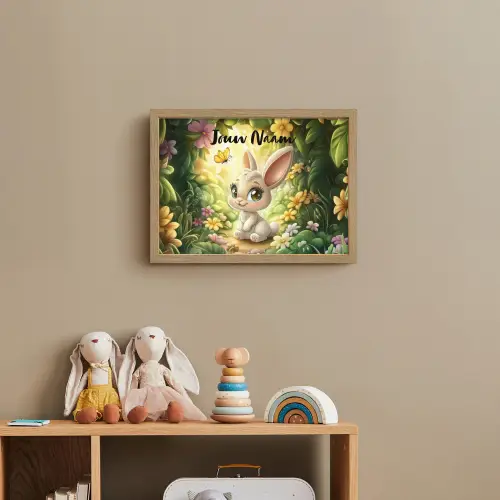 Konijn - Zonlicht - Sprookjesachtig - Vlinder Light Box met batterij (Wandlamp kind) middel -sfeer2_kind