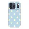 Madeliefjes - Pastel - Wit - Blauw - Bloemen Telefoonhoesje iPhone 17 Pro klein -3d