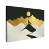 Wolf - Bergen - Maan - Zwart Tuinposter op houten frame 2 cm dik klein -3d