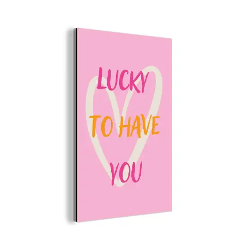 Lucky - Love - Valentijn - Roze aluminium wit klein -3d