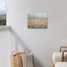 Dromerig veld van klaprozen tuinposter los doek klein -sfeer8