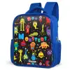 Patroon van monsters Kinderrugzak - Blauw middel -schuin