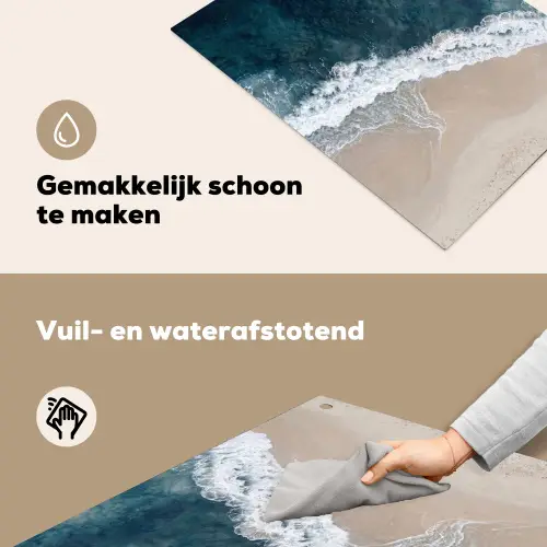 Strand - Zee - Golven Inductie beschemer met haakjes klein -ky-schoon-nl