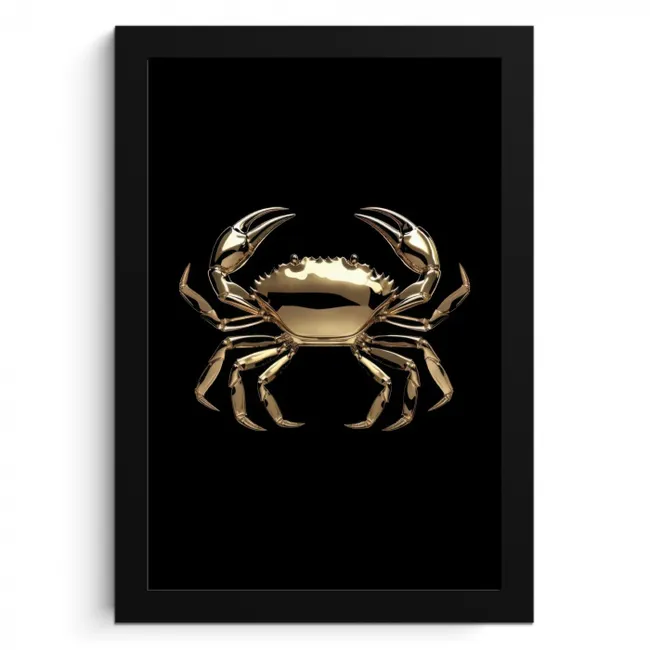Goud - Krab - Dieren - Zwart KitchenYeah - Keuken - Fotolijst klein -3d