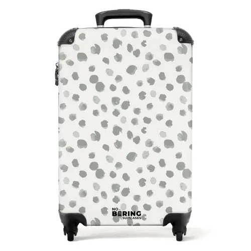 Grijze verfspatten op een gebroken wit NBS - Handbagage koffer - Kinderen Unisex middel -productfoto_recht