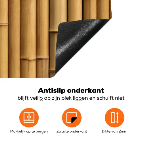 Rustiek - Bamboe - Stokken Inductie beschermer vinyl 3mm klein 276 -zzzzzzz-td-onderkant