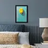 Ballon - Geel - Smiley fotolijst zwart zonder passe partout klein -sfeer3