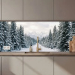 Weg - Sneeuw - Naaldbos - Winter - Avontuurlijk keuken achterwand 2 middel zz_3dshopping