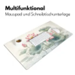Aquarel - Lotusbloemen - Kleurrijk Muismat XXL klein -ysfeer4_duits