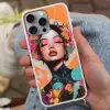 Portret - Vrouw - Abstract - Bloemen Hoesje iPhone 16 Pro Max met koord klein -sfeer3
