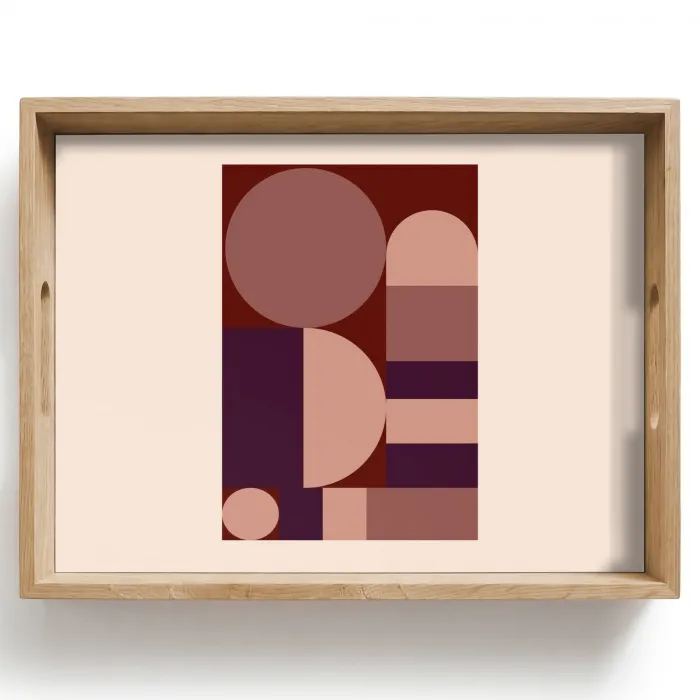 Geometrisch - Cirkels - Rood Dienblad Rechthoek middel -z3d_shopping