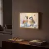 Vogels - Tak - Winter - Sneeuw Light Box met batterij (Wandlamp) middel -sfeer1