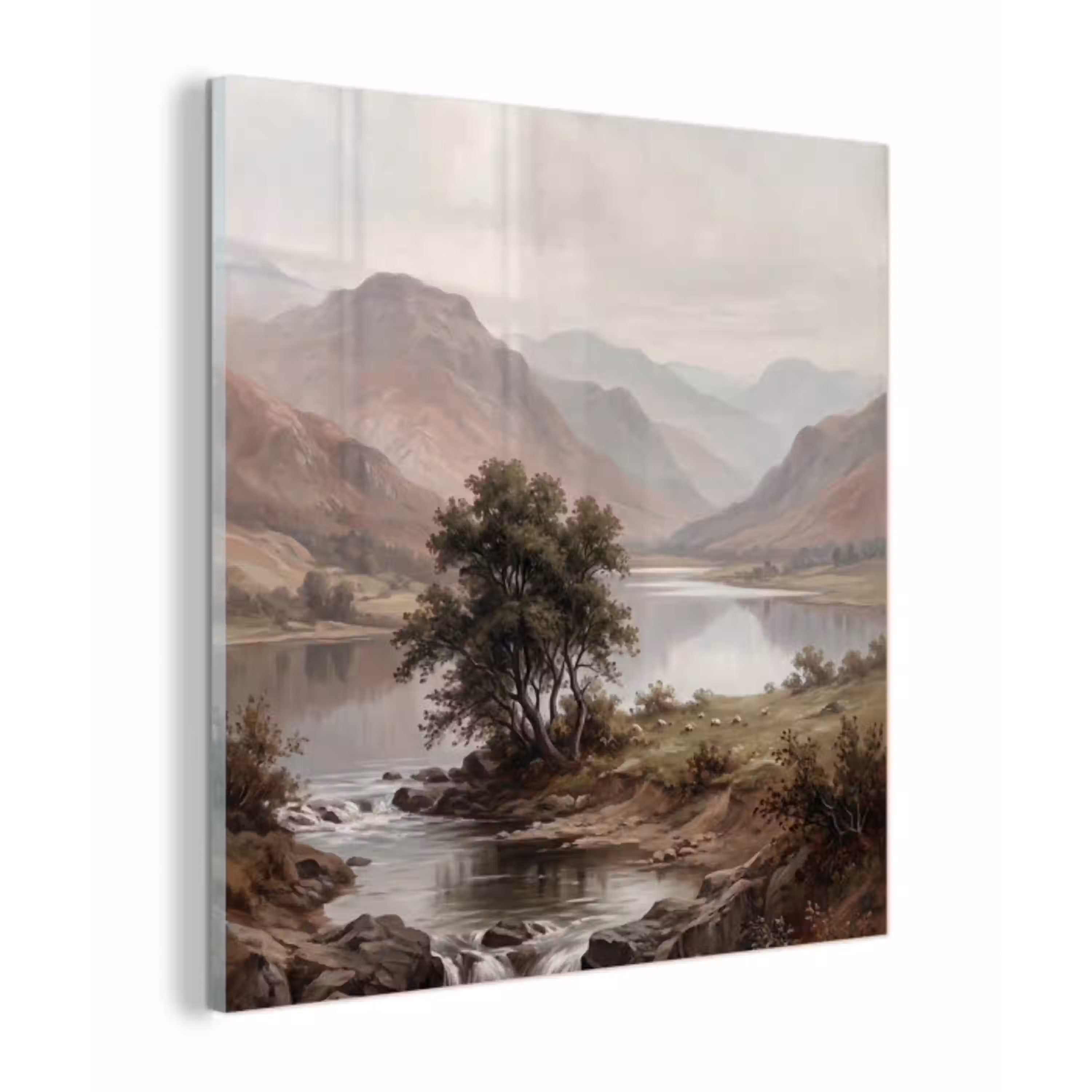 Berglandschap - Meer - Bergen - Vallei - Klassiek plexiglas 5mm klein -z3d
