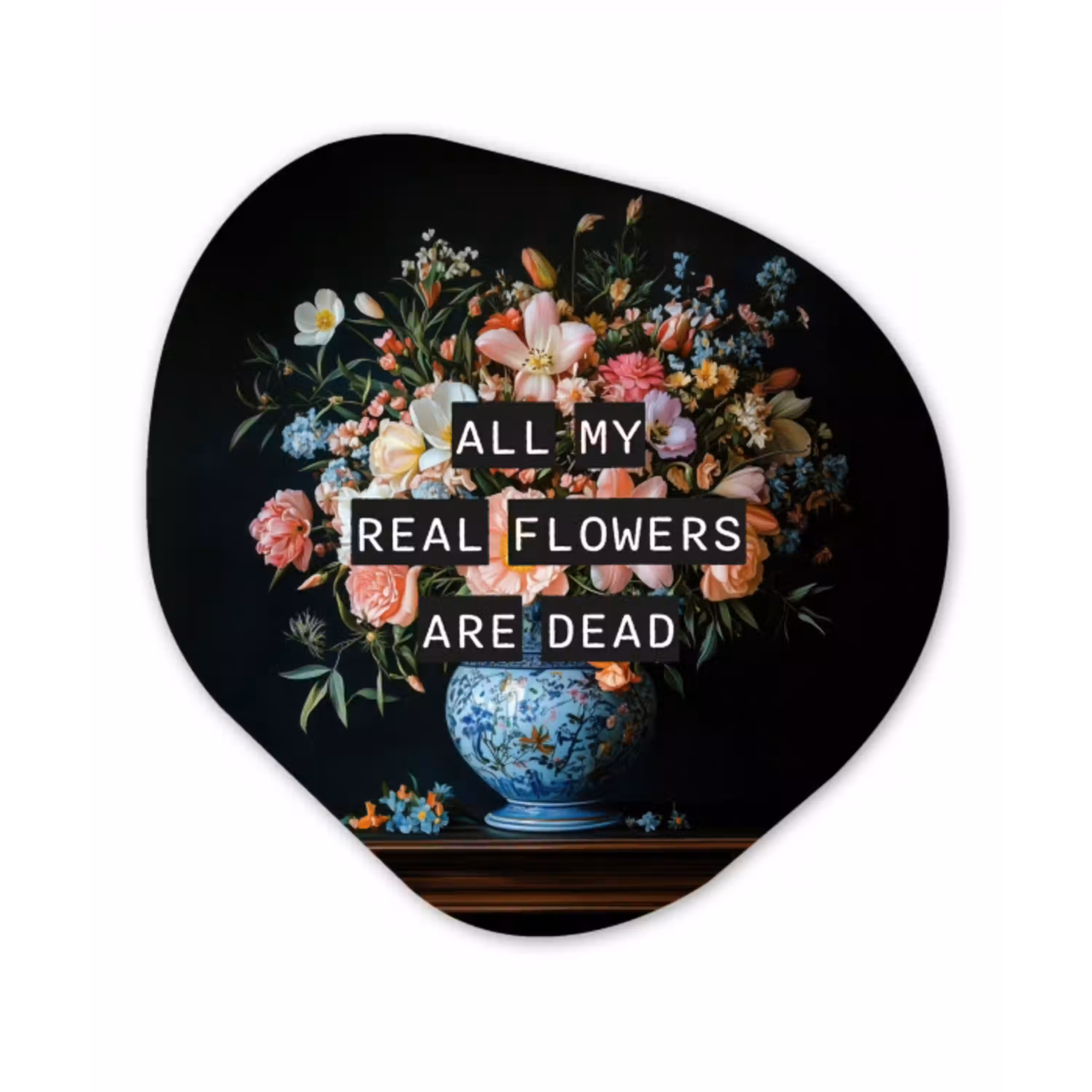 Bloemen - Art - Pastel - Quotes Wandcirkel Organisch Plexiglas middel -3d