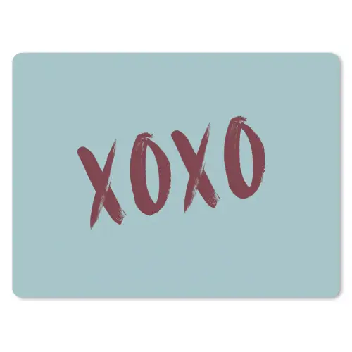 XOXO - Blauw - Rood muismat rubber klein -3d