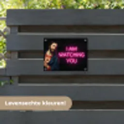 Man - Tekst - Neon tuinposter los doek klein -sfeer3