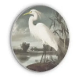 Reiger - Planten - Wolken - Wit Akoestische PET Vilt - Rond klein -3d