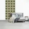 Patroon - Tegel - Groen fotobehang vinyl groot 64 -slaapkamer