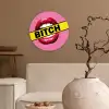 Lippen - Tekst - Kleurrijk Wandcirkel kunststof plaat 5mm dik klein -sfeer1