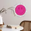 Smiley - Roze - Stippen Wandcirkel kunststof plaat 5mm dik klein -sfeer4