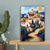 Dorp - Heuvelachtig - Zon - Mozaïek canvas 2cm klein -sfeer4