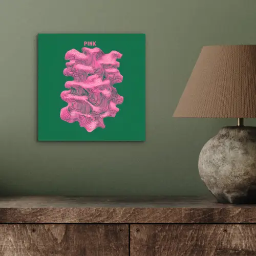 Abstract - Pink - Lijnen - Groen aluminium wit klein -sfeer2