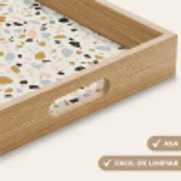 Terrazzo -  Patroon - Neutraal - Zacht - Multi Dienblad Rechthoek middel 911 -USP_HandgreepES