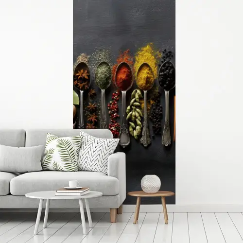Lepels - Specerijen - Kaneel - Chili fotobehang vinyl groot -woonkamer