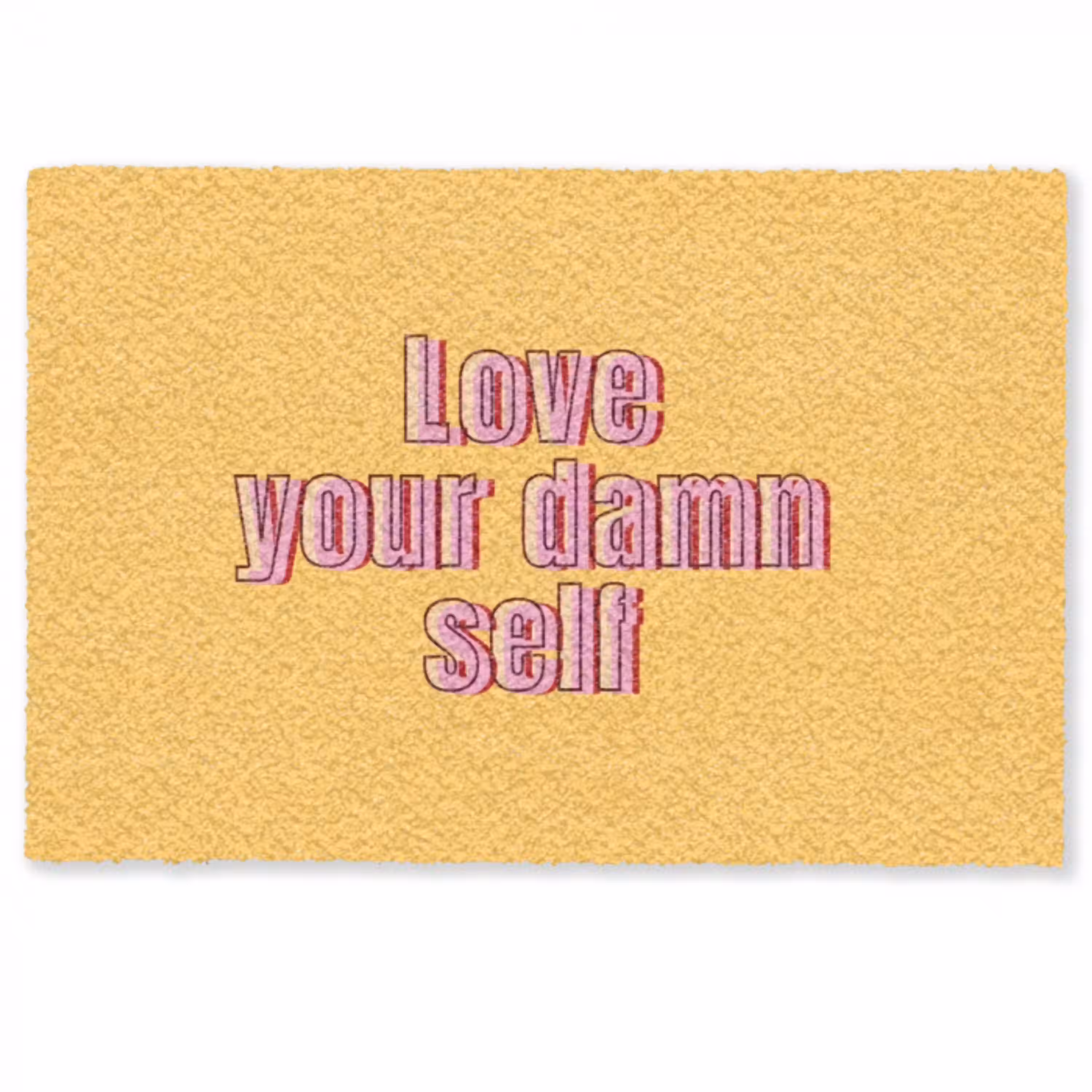 Love yourself - Roze - Geel Deurmat klein -zkaufland3d