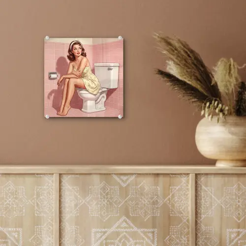 Roze - Retro - Vrouw plexiglas 5mm klein -sfeer5