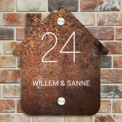 Verweerd metaal - Klassiek Naambord Huisje klein -sfeer6
