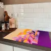 Abstract - Portret - Vrouw - Kleurrijk Inductie beschermer vinyl 3mm klein -sfeer3