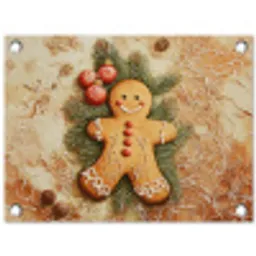 Kerstmis - Koekje - Poppetje - Speculaas tuinposter los doek klein -3d
