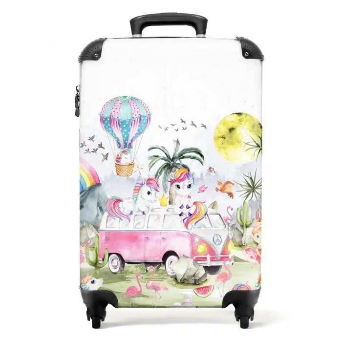 Eenhoorn safari NBS - Handbagage koffer - Kinderen Unisex middel -productfoto_recht