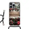 Kerstdecoratie - Geschenken - Hout - Veelkleurig Hoesje iPhone 16 Pro Max met koord klein -3d