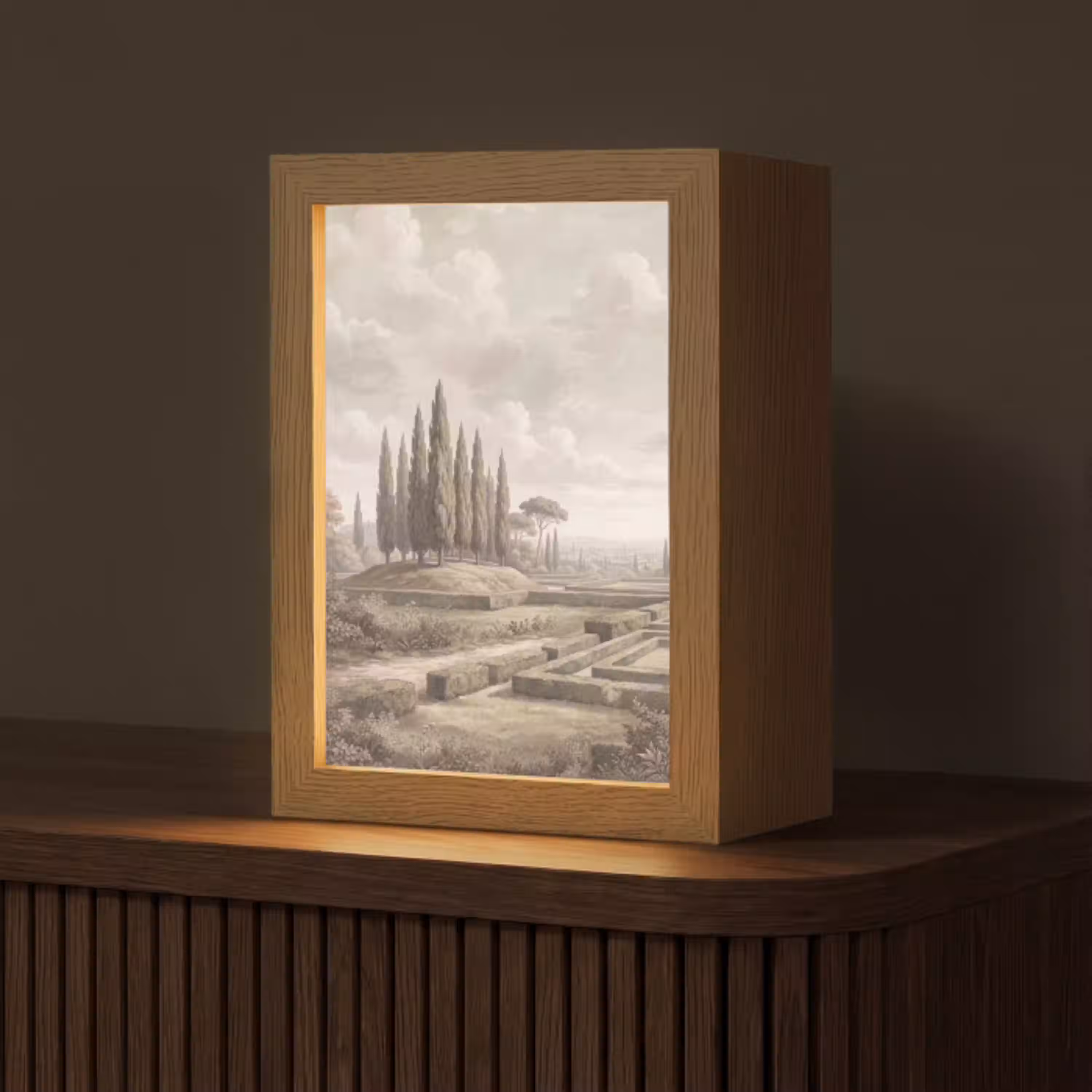Vallei - Tuin - Natuur - Groen Light Box met kabel (Tafellamp) klein -z3d_website