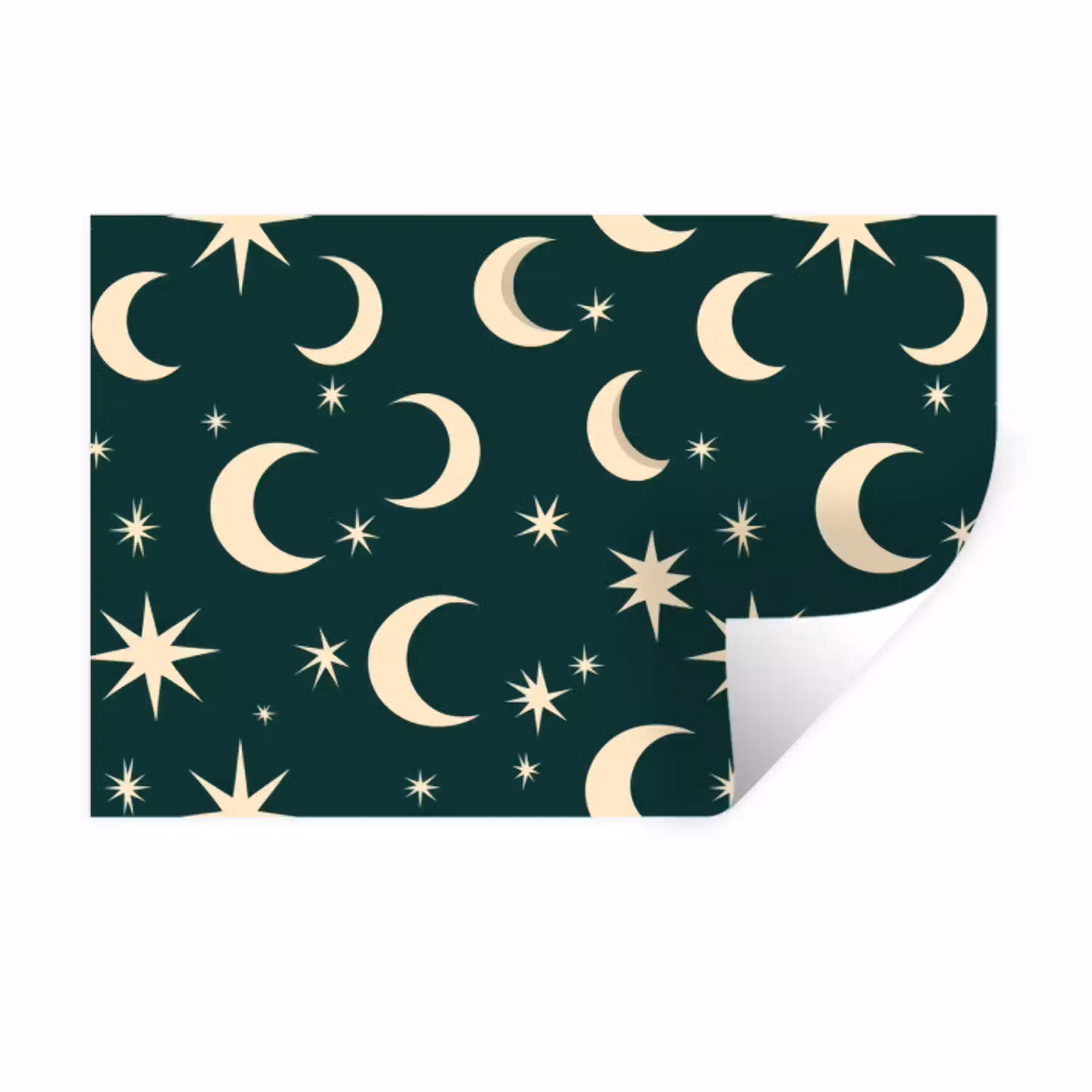 Manen - Sterren - Groen Muursticker klein 286 -3d