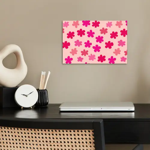 Bloemen - Patroon - Roze poster papier klein -sfeer1