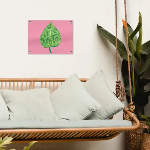 Illustratie - Blad - Minimalistisch - Groen tuinposter los doek klein -sfeer7