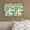 Flamingo - Bloemen - Bladeren - Jungle - Tropical canvas 2cm klein -sfeer3