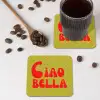 Ciao bella - Rood - Groen - Stippen onderzetter kurk middel -sfeer2