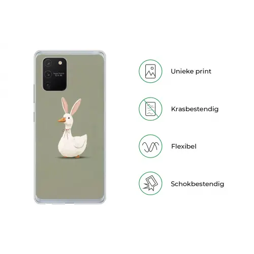 Eend - Konijnoren - Grijs Telefoonhoesje Samsung Galaxy S10 Lite klein -specsS10Lite