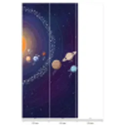 Planetenstelsel - Ruimte - Illustratie Behang Vinyl klein -USP_banen