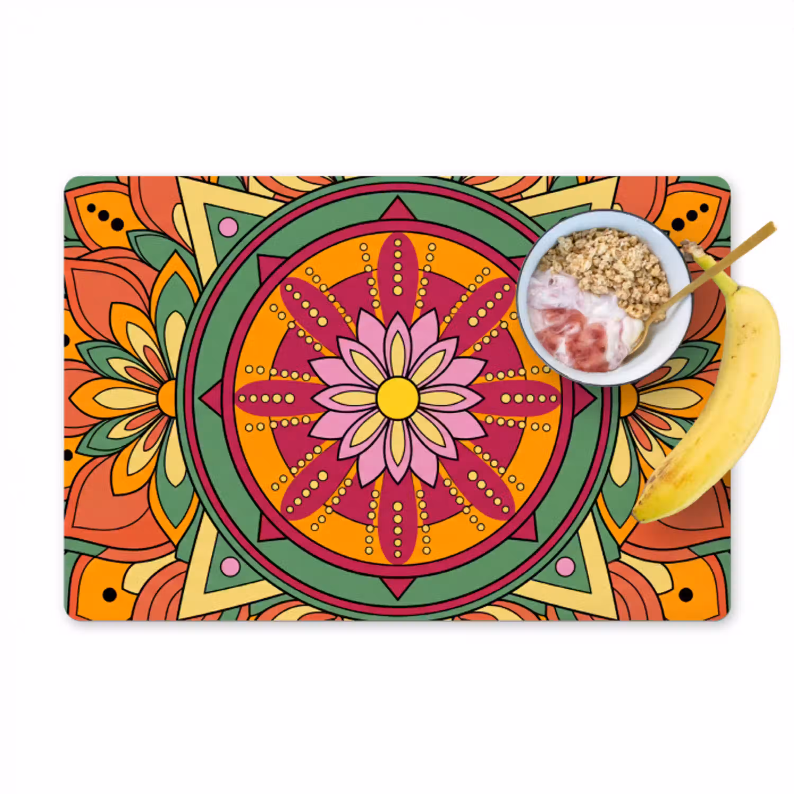 Mandala - Bloemen - Abstract - Kleurrijk Placemat vinyl groot -zzzproduct_Kitchenyeah-website