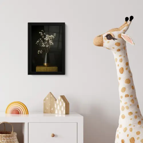 Bloembollen - Wit - Vaas - Minimalistisch fotolijst zwart zonder passe partout klein -usfeer4_kinderkamer